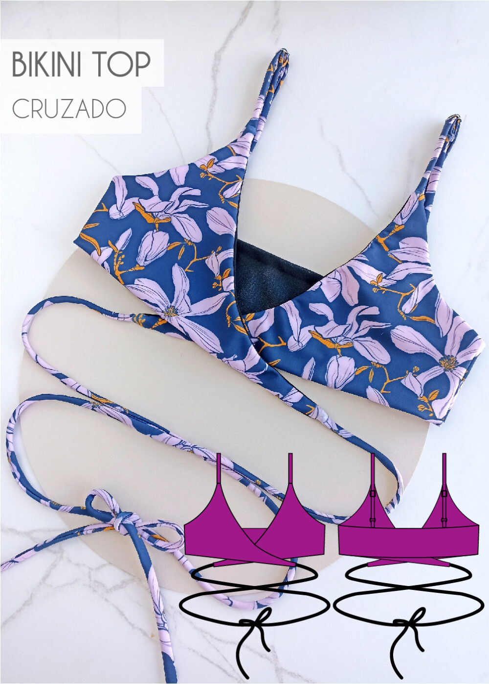 Molde Bikini Top Cruzado Mercadito De Moldes