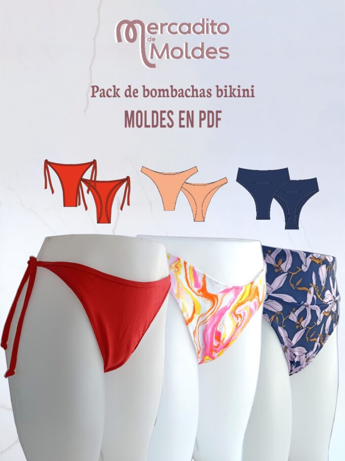 Pack de moldes - bombachas de bikini