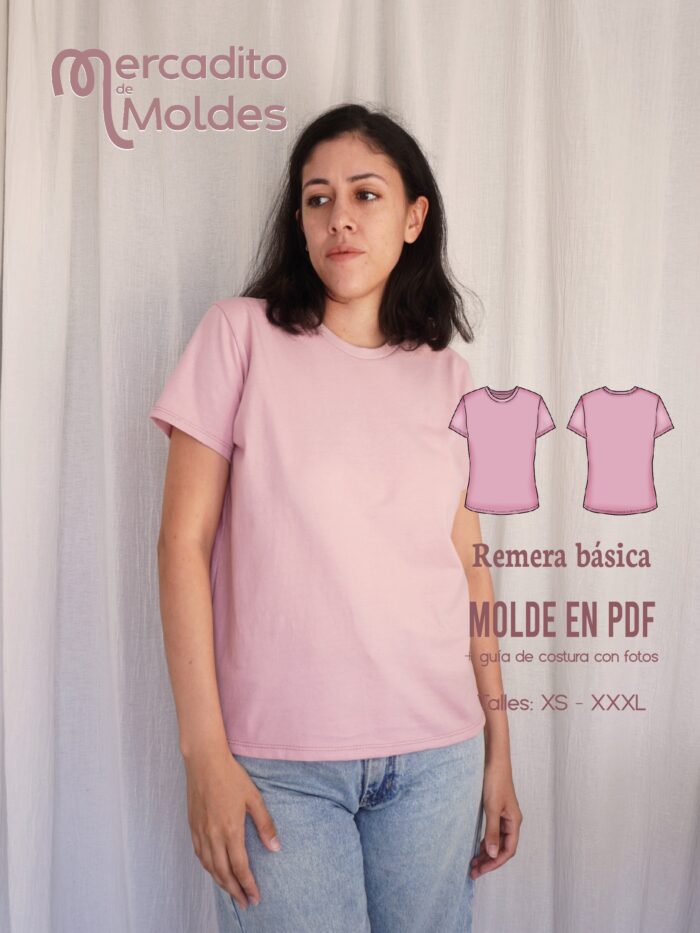 Remera básica - molde y guía de costura