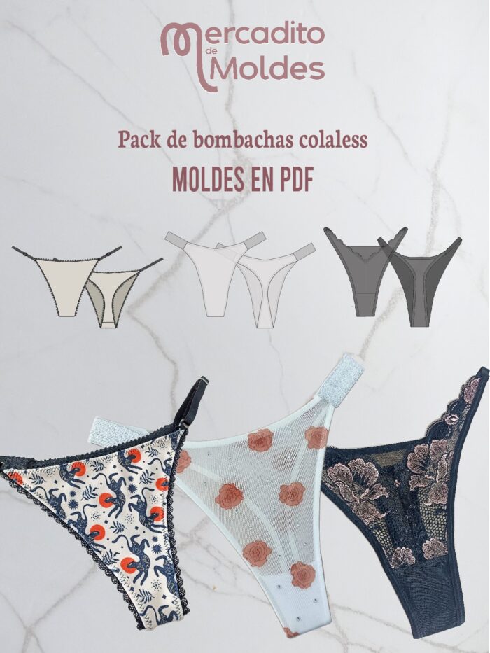 Pack de moldes - bombachas colaless