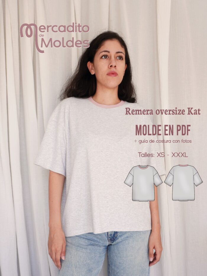 Remera oversize Kat - molde y guía