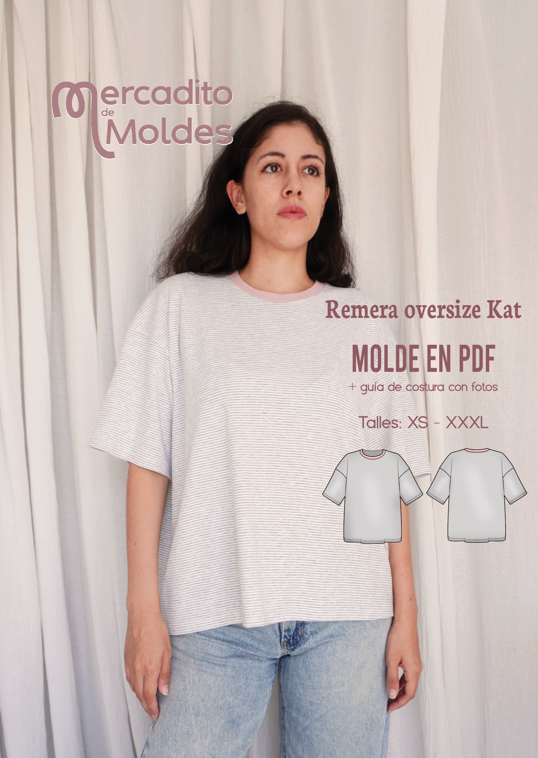 Remera oversize Kat - molde y guía