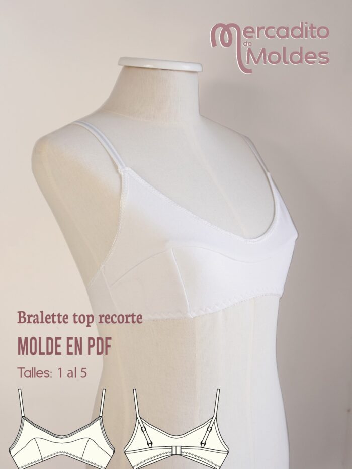 Molde bralette top recortes