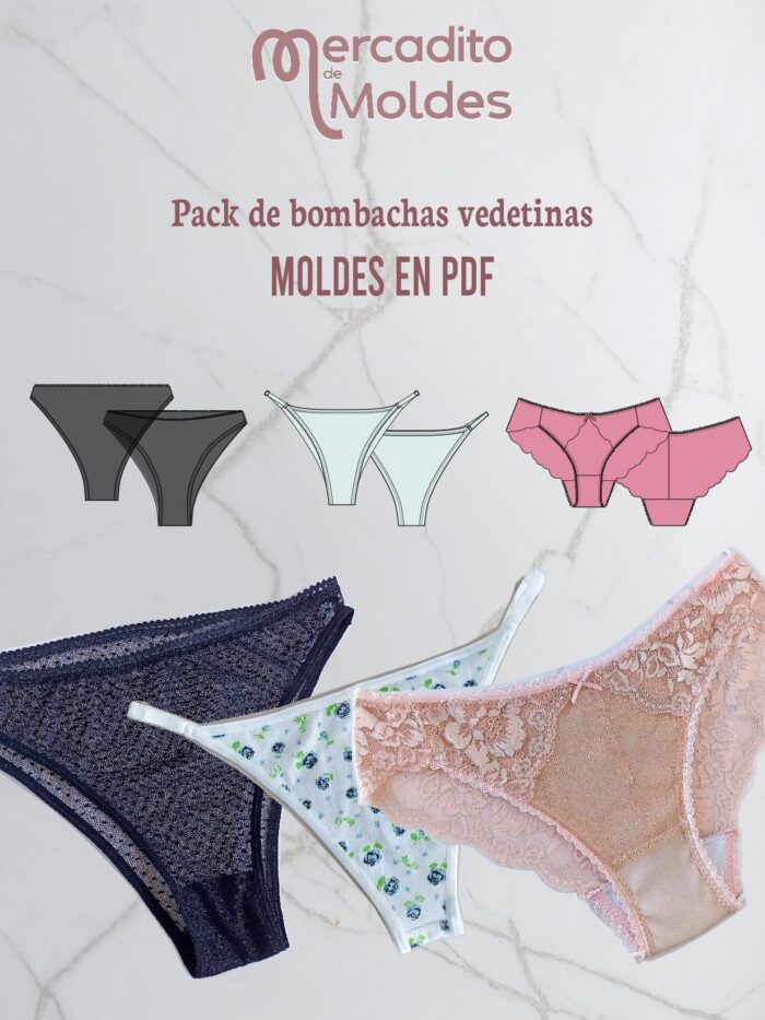 Pack de moldes - bombachas vedetina
