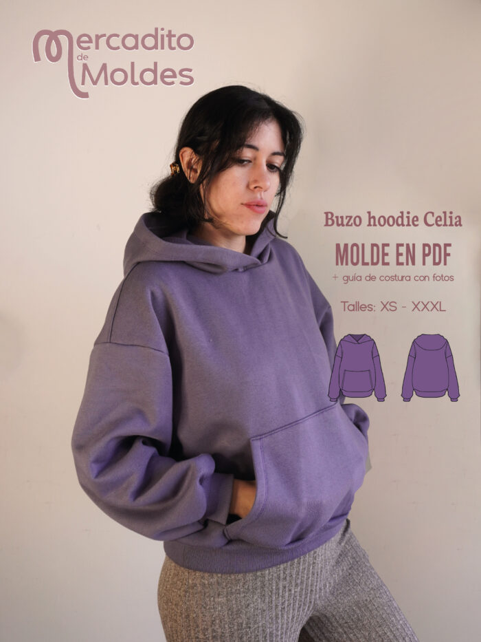 Buzo hoodie Celia - molde y guía de costura